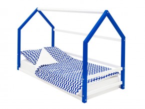 Детская кровать-домик Монтессори Svogen сине-белый в Снежинске - snezhinsk.magazinmebel.ru | фото