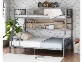 Двухъярусная кровать Гранада-1П 140 Серая в Снежинске - snezhinsk.magazinmebel.ru | фото