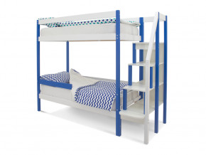 Двухъярусная кровать Svogen с бортиком синий-белый в Снежинске - snezhinsk.magazinmebel.ru | фото - изображение 1