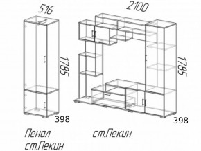 Гостиная Пекин с пеналом Венге-Лоредо в Снежинске - snezhinsk.magazinmebel.ru | фото - изображение 3