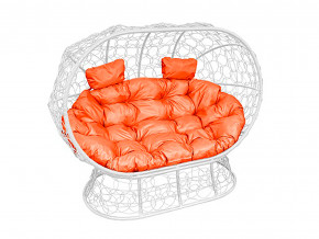 Кокон Лежебока на подставке с ротангом оранжевая подушка в Снежинске - snezhinsk.magazinmebel.ru | фото