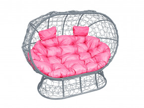 Кокон Лежебока на подставке с ротангом розовая подушка в Снежинске - snezhinsk.magazinmebel.ru | фото