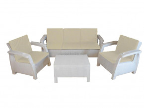 Комплект уличной мебели Yalta Premium Terrace Triple Set белый в Снежинске - snezhinsk.magazinmebel.ru | фото