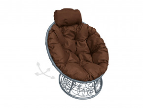 Кресло Папасан мини пружинка с ротангом коричневая подушка в Снежинске - snezhinsk.magazinmebel.ru | фото