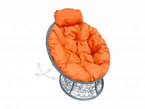 Кресло Папасан мини пружинка с ротангом оранжевая подушка в Снежинске - snezhinsk.magazinmebel.ru | фото - изображение 1
