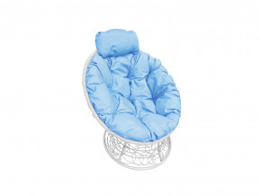 Кресло Папасан мини с ротангом голубая подушка в Снежинске - snezhinsk.magazinmebel.ru | фото