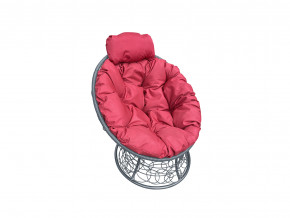 Кресло Папасан мини с ротангом красная подушка в Снежинске - snezhinsk.magazinmebel.ru | фото