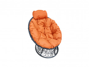 Кресло Папасан мини с ротангом оранжевая подушка в Снежинске - snezhinsk.magazinmebel.ru | фото