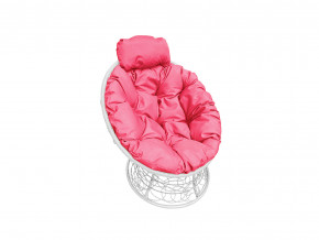 Кресло Папасан мини с ротангом розовая подушка в Снежинске - snezhinsk.magazinmebel.ru | фото