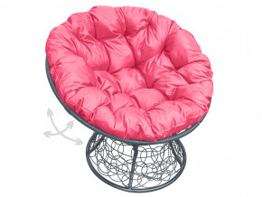 Кресло Папасан пружинка с ротангом розовая подушка в Снежинске - snezhinsk.magazinmebel.ru | фото