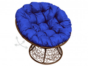 Кресло Папасан пружинка с ротангом синяя подушка в Снежинске - snezhinsk.magazinmebel.ru | фото