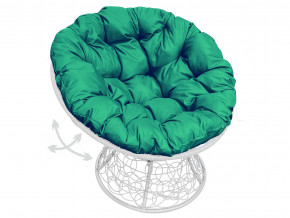 Кресло Папасан пружинка с ротангом зелёная подушка в Снежинске - snezhinsk.magazinmebel.ru | фото