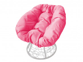 Кресло Пончик с ротангом розовая подушка в Снежинске - snezhinsk.magazinmebel.ru | фото