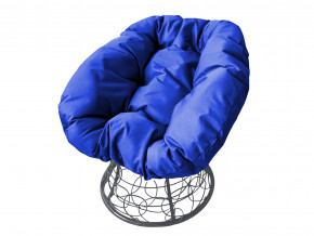 Кресло Пончик с ротангом синяя подушка в Снежинске - snezhinsk.magazinmebel.ru | фото