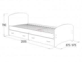 Кровать-6 одинарная с 2-мя ящиками 800*2000 ясень анкор в Снежинске - snezhinsk.magazinmebel.ru | фото - изображение 2