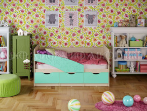 Кровать Бабочки 1600 Бирюза матовая в Снежинске - snezhinsk.magazinmebel.ru | фото - изображение 1