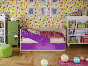 Кровать Бабочки 1600 Фиолетовый металлик в Снежинске - snezhinsk.magazinmebel.ru | фото