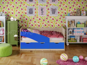 Кровать Бабочки 1600 Синий в Снежинске - snezhinsk.magazinmebel.ru | фото