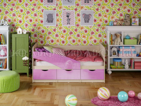 Кровать Бабочки 1600 Сиреневый металлик в Снежинске - snezhinsk.magazinmebel.ru | фото - изображение 1