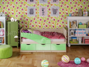 Кровать Бабочки 1800 Салатовый металлик в Снежинске - snezhinsk.magazinmebel.ru | фото