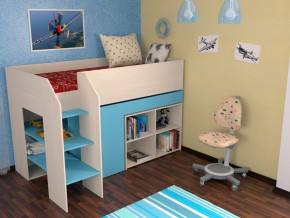 Кровать чердак Теремок 2 Голубой в Снежинске - snezhinsk.magazinmebel.ru | фото