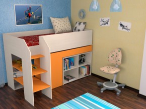 Кровать чердак Теремок 2 Оранжевый в Снежинске - snezhinsk.magazinmebel.ru | фото - изображение 1