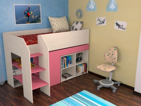 Кровать чердак Теремок 2 Розовый в Снежинске - snezhinsk.magazinmebel.ru | фото