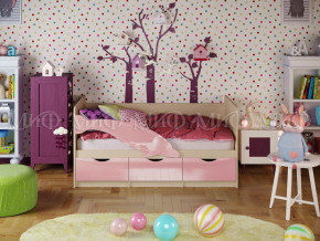 Кровать Дельфин-1 1600 Розовый металлик в Снежинске - snezhinsk.magazinmebel.ru | фото - изображение 1
