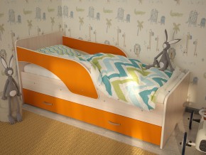 Кровать детская Максимка млечный дуб-оранж в Снежинске - snezhinsk.magazinmebel.ru | фото