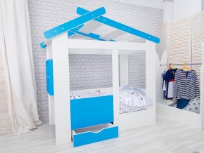 Кровать детская Теремок с ящиком лазурь в Снежинске - snezhinsk.magazinmebel.ru | фото