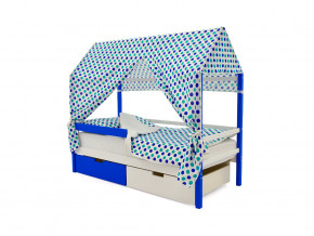 Кровать-домик Svogen с ящиками и бортиком сине-белый в Снежинске - snezhinsk.magazinmebel.ru | фото - изображение 5