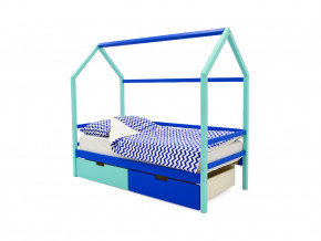Кровать-домик Svogen с ящиками мятно-синий в Снежинске - snezhinsk.magazinmebel.ru | фото