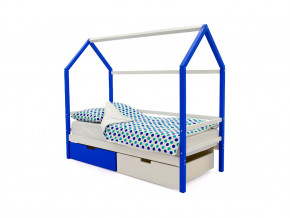 Кровать-домик Svogen с ящиками сине-белый в Снежинске - snezhinsk.magazinmebel.ru | фото