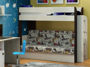 Кровать двухъярусная Карамель 75 венге ткань биг бен в Снежинске - snezhinsk.magazinmebel.ru | фото