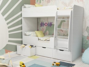Кровать двухъярусная Малыш двойняшка белый в Снежинске - snezhinsk.magazinmebel.ru | фото - изображение 1
