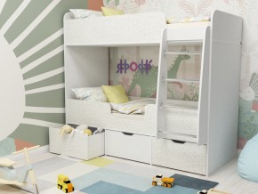 Кровать двухъярусная Малыш двойняшка белый феритейл в Снежинске - snezhinsk.magazinmebel.ru | фото - изображение 1