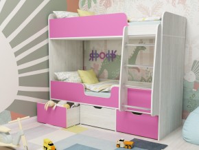 Кровать двухъярусная Малыш двойняшка винтерберг-розовый в Снежинске - snezhinsk.magazinmebel.ru | фото - изображение 1