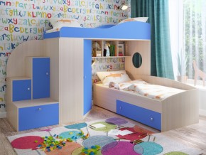 Кровать Кадет 2 Дуб молочный-голубой в Снежинске - snezhinsk.magazinmebel.ru | фото