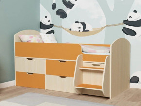 Кровать Малыш-7 Дуб-Оранжевый в Снежинске - snezhinsk.magazinmebel.ru | фото - изображение 1