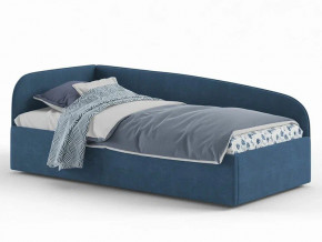 Кровать мягкая Денди на латах рогожка синяя в Снежинске - snezhinsk.magazinmebel.ru | фото