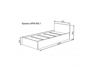Кровать Мори КРМ 900.1 графит в Снежинске - snezhinsk.magazinmebel.ru | фото - изображение 2