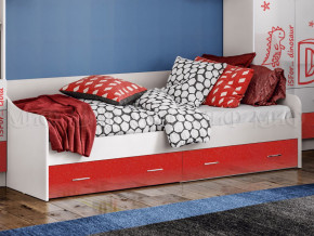 Кровать с ящиками Вега Алфавит Красный в Снежинске - snezhinsk.magazinmebel.ru | фото