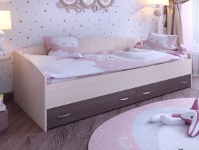 Кровать с выкатными ящиками Дуб молочный-Бодего в Снежинске - snezhinsk.magazinmebel.ru | фото