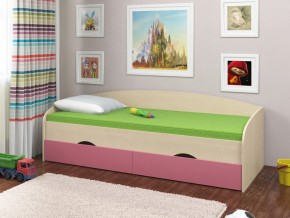Кровать Соня 2 дуб молочный-розовый в Снежинске - snezhinsk.magazinmebel.ru | фото - изображение 1