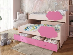 Кровать Соник с ящиком млечный дуб-розовый в Снежинске - snezhinsk.magazinmebel.ru | фото