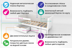 Кровать-тахта Svogen мягкая с ящиками и бортиком с фото белый/барашки в Снежинске - snezhinsk.magazinmebel.ru | фото - изображение 2