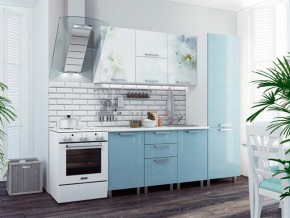 Кухня 2100 Бьянка голубые блестки в Снежинске - snezhinsk.magazinmebel.ru | фото