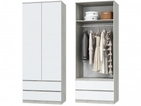 Шкаф для одежды 2х дверный с ящиками Лори дуб серый, белый в Снежинске - snezhinsk.magazinmebel.ru | фото - изображение 1