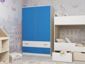 Шкаф двухстворчатый белый-голубой в Снежинске - snezhinsk.magazinmebel.ru | фото