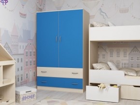 Шкаф двухстворчатый дуб молочный-голубой в Снежинске - snezhinsk.magazinmebel.ru | фото - изображение 1